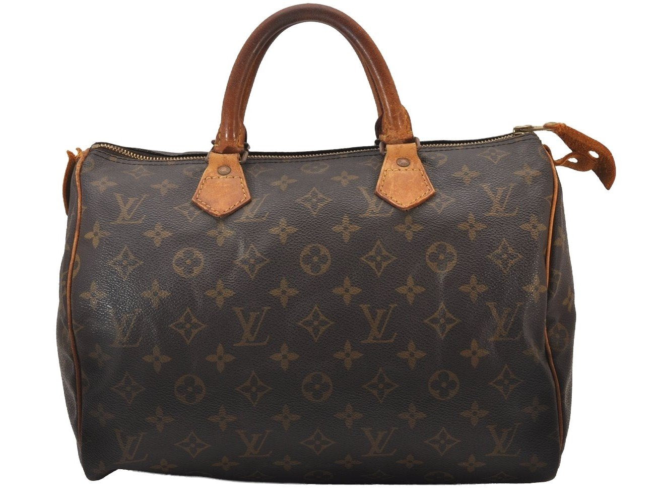 Authentic Louis Vuitton Monogram Speedy 30 Hand Boston Bag M41526 LV 8746I