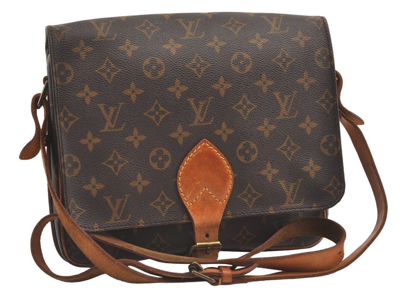 Authentic Louis Vuitton Monogram Cartouchiere GM M51252 Shoulder Cross Bag 8747J