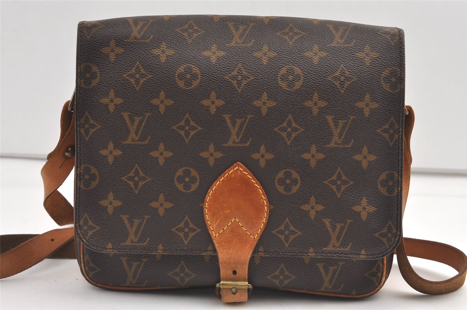 Authentic Louis Vuitton Monogram Cartouchiere GM M51252 Shoulder Cross Bag 8747J