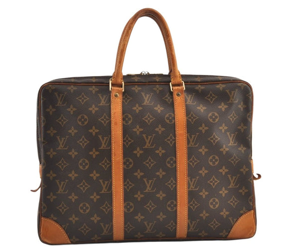 Authentic Louis Vuitton Monogram Porte Documents Voyage M40226 Briefcase 8748J