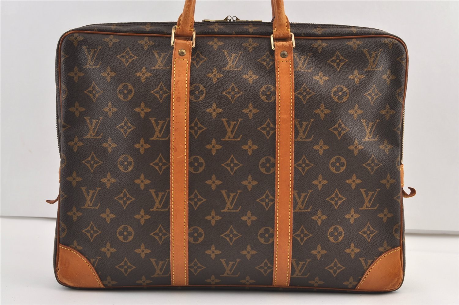 Authentic Louis Vuitton Monogram Porte Documents Voyage M40226 Briefcase 8748J