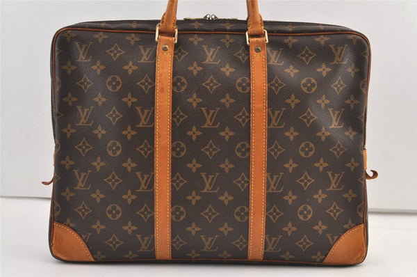 Authentic Louis Vuitton Monogram Porte Documents Voyage M40226 Briefcase 8748J