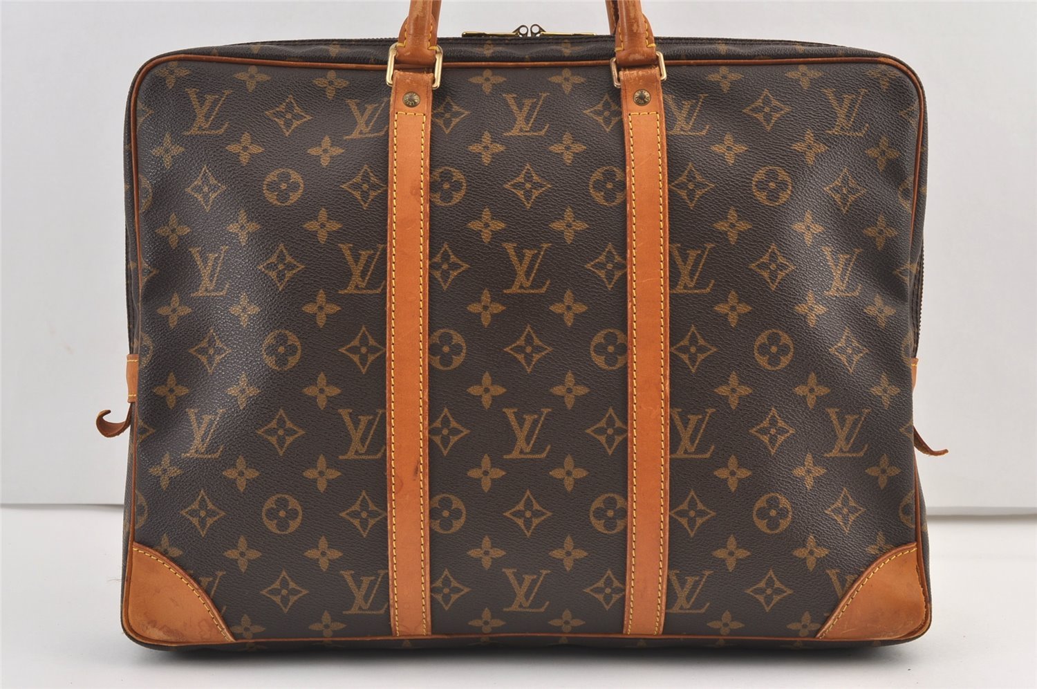 Authentic Louis Vuitton Monogram Porte Documents Voyage M40226 Briefcase 8748J
