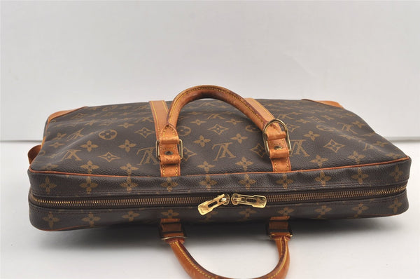 Authentic Louis Vuitton Monogram Porte Documents Voyage M40226 Briefcase 8748J