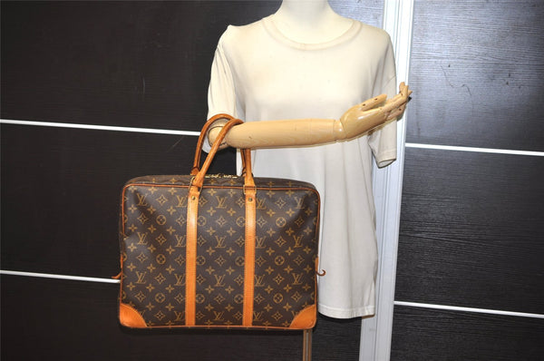 Authentic Louis Vuitton Monogram Porte Documents Voyage M40226 Briefcase 8748J