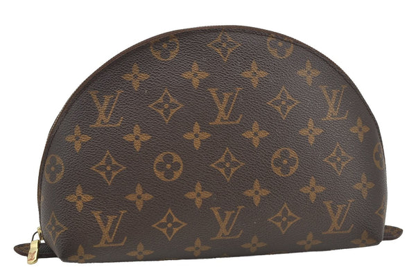 Auth Louis Vuitton Monogram Trousse Demi Ronde 23 Pouch M47520 LV Junk 8749I