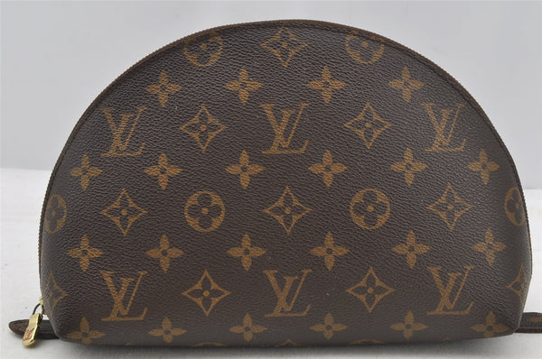 Auth Louis Vuitton Monogram Trousse Demi Ronde 23 Pouch M47520 LV Junk 8749I