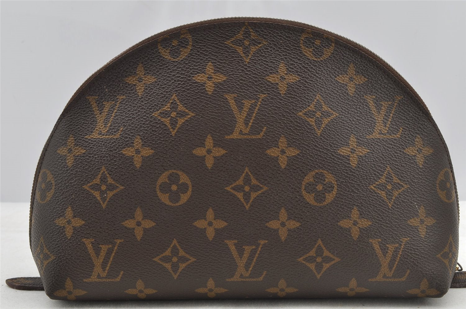 Auth Louis Vuitton Monogram Trousse Demi Ronde 23 Pouch M47520 LV Junk 8749I
