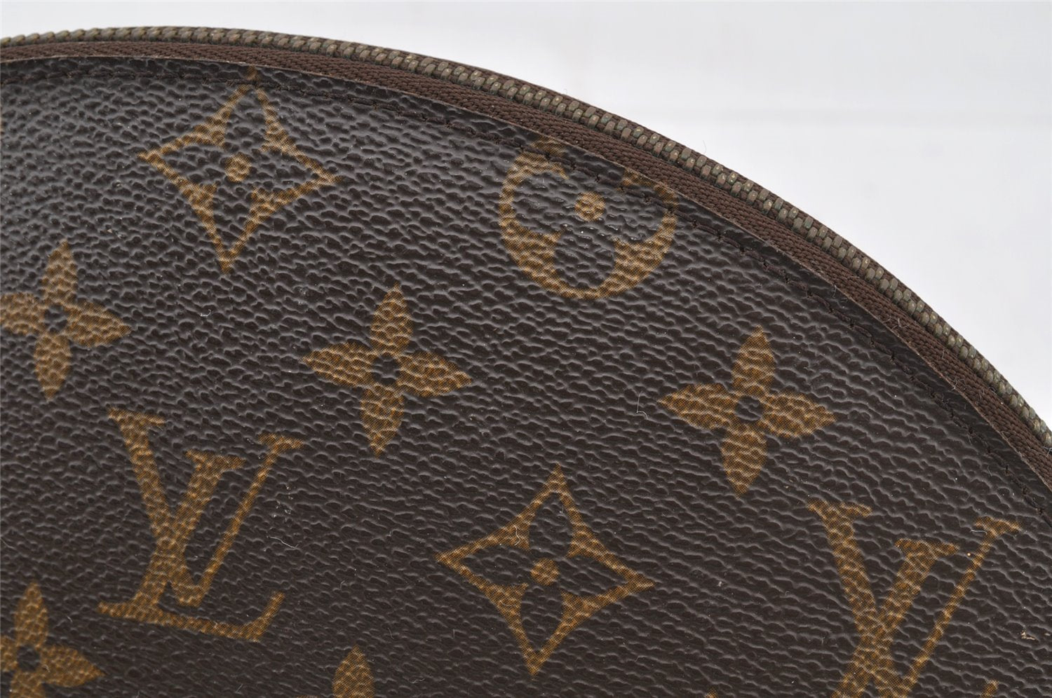 Auth Louis Vuitton Monogram Trousse Demi Ronde 23 Pouch M47520 LV Junk 8749I