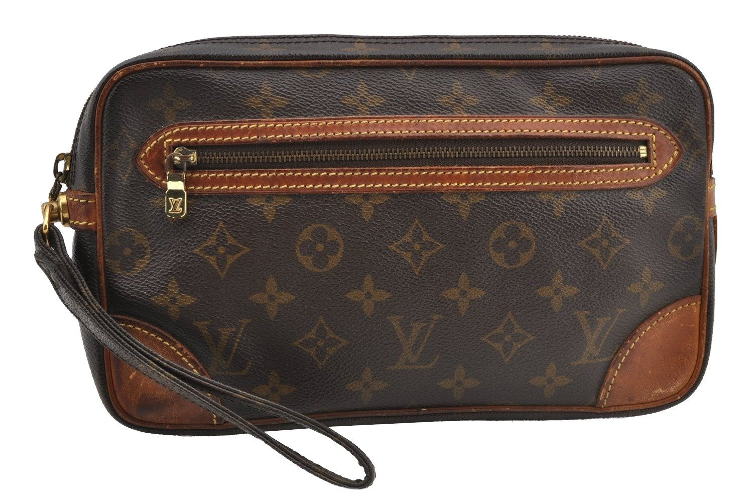 Authentic Louis Vuitton Monogram Marly Dragonne GM M51825 Clutch Hand Bag 8751I