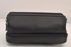 Authentic GUCCI Vintage Vanity Hand Bag Purse Leather Black 8751M