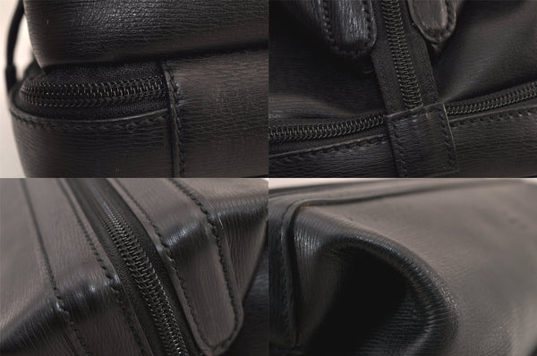 Authentic GUCCI Vintage Vanity Hand Bag Purse Leather Black 8751M