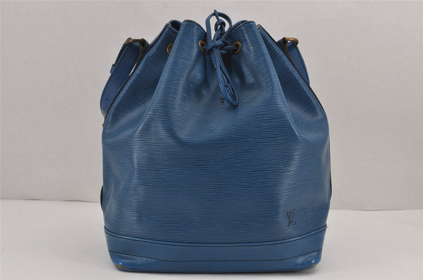Authentic Louis Vuitton Epi Noe Shoulder Drawstring Bag Blue M44005 LV 8753J