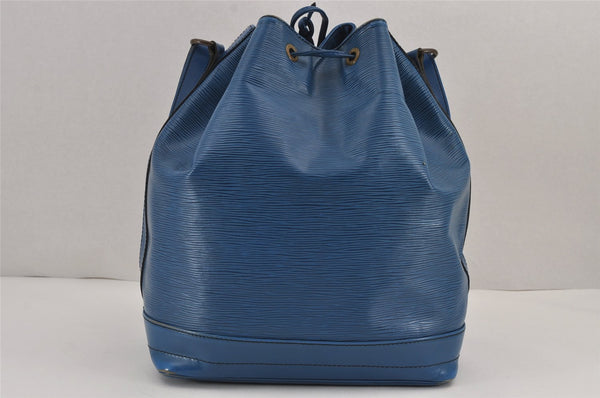Authentic Louis Vuitton Epi Noe Shoulder Drawstring Bag Blue M44005 LV 8753J