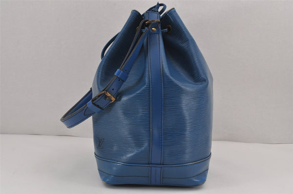 Authentic Louis Vuitton Epi Noe Shoulder Drawstring Bag Blue M44005 LV 8753J