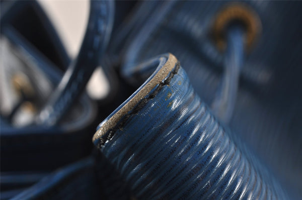 Authentic Louis Vuitton Epi Noe Shoulder Drawstring Bag Blue M44005 LV 8753J