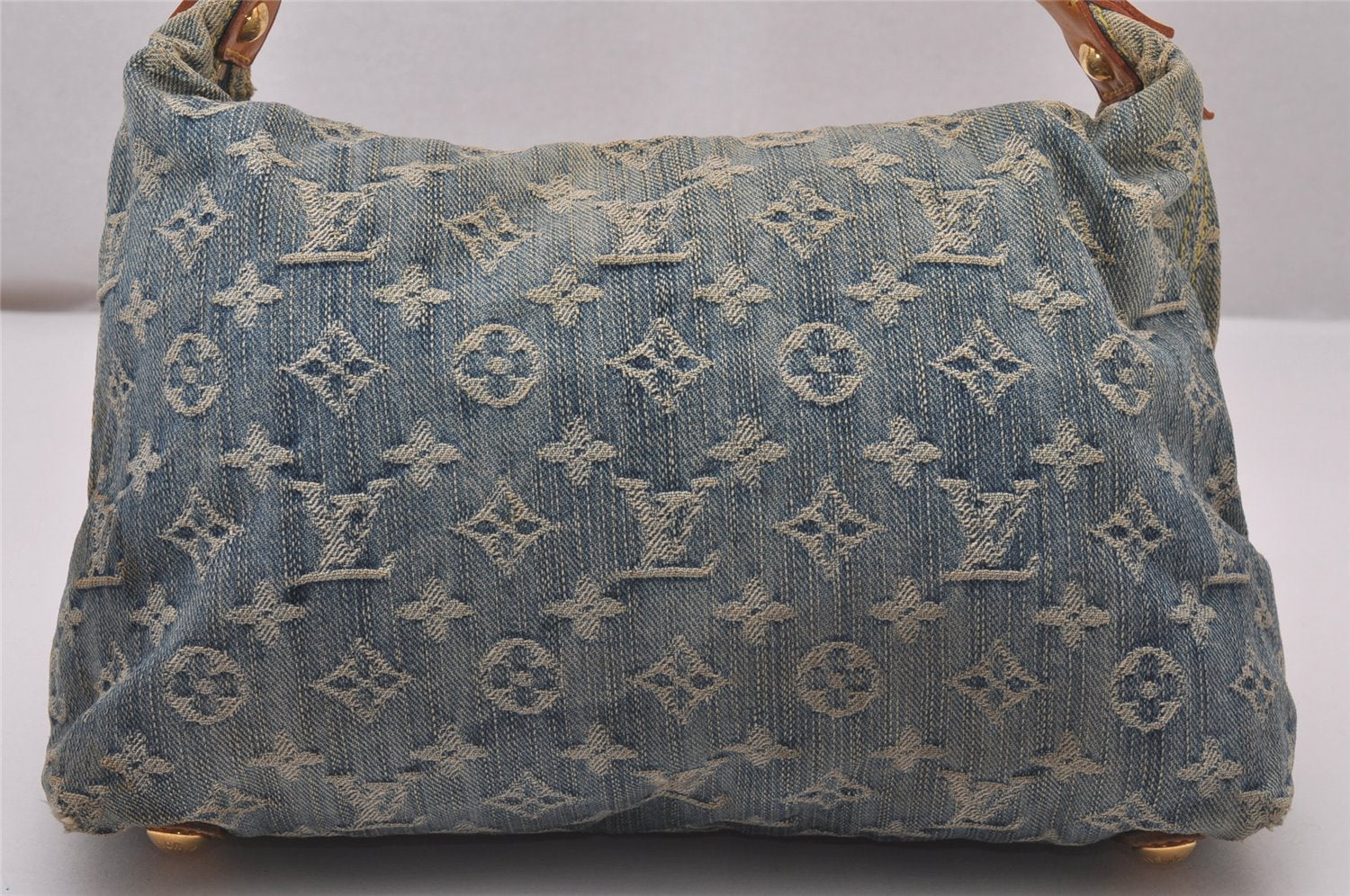 Auth Louis Vuitton Monogram Denim Baggy PM Shoulder Bag Blue M95049 LV 8754I