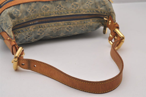 Auth Louis Vuitton Monogram Denim Baggy PM Shoulder Bag Blue M95049 LV 8754I
