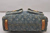 Auth Louis Vuitton Monogram Denim Baggy PM Shoulder Bag Blue M95049 LV 8754I