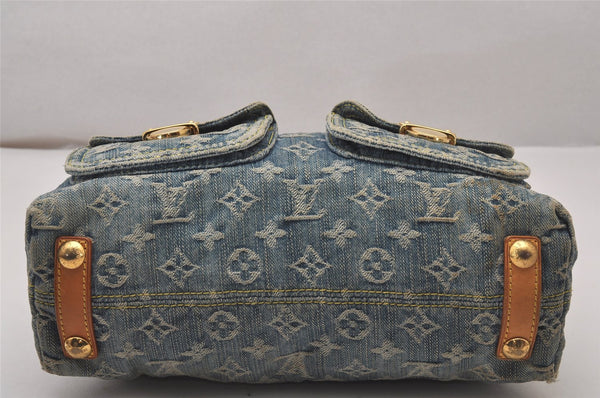 Auth Louis Vuitton Monogram Denim Baggy PM Shoulder Bag Blue M95049 LV 8754I