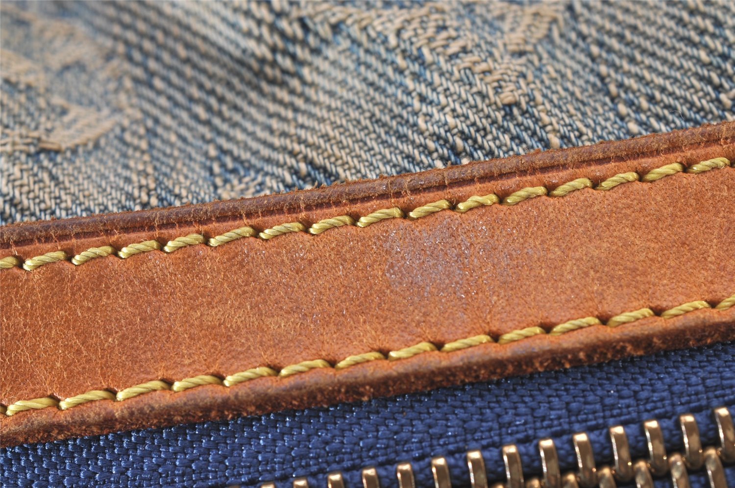 Auth Louis Vuitton Monogram Denim Baggy PM Shoulder Bag Blue M95049 LV 8754I