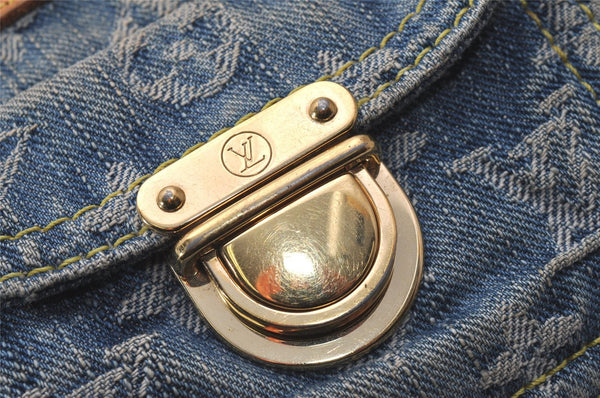 Auth Louis Vuitton Monogram Denim Baggy PM Shoulder Bag Blue M95049 LV 8754I