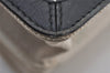 Auth BALENCIAGA Navy Pochette Shoulder Bag Canvas Leather 339937 White 8754J