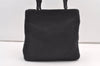 Authentic PRADA Vintage Wool Leather Shoulder Hand Bag Purse Black 8755J