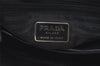 Authentic PRADA Vintage Wool Leather Shoulder Hand Bag Purse Black 8755J