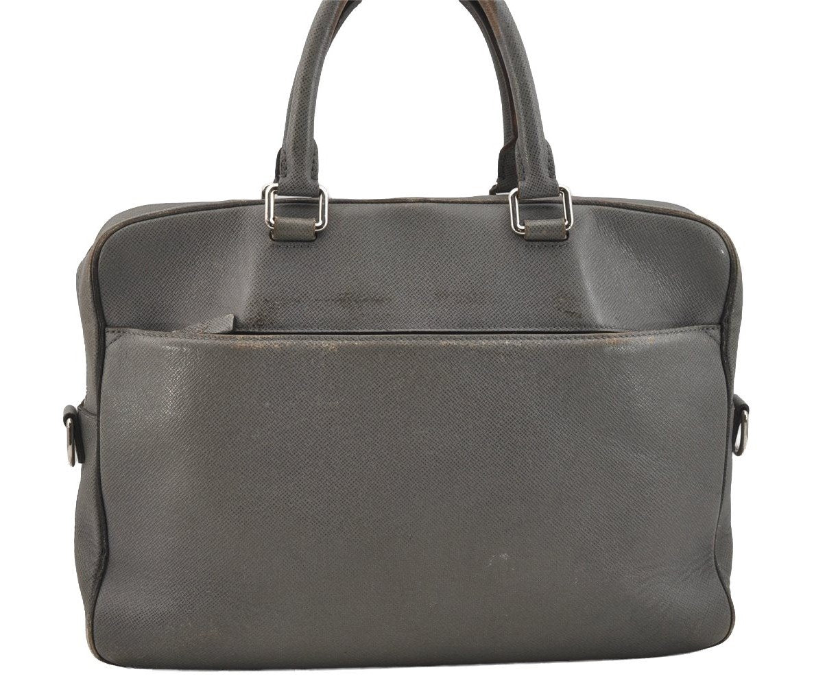 Auth Louis Vuitton Taiga Porte Documents Business Briefcase M32711 Gray 8756I