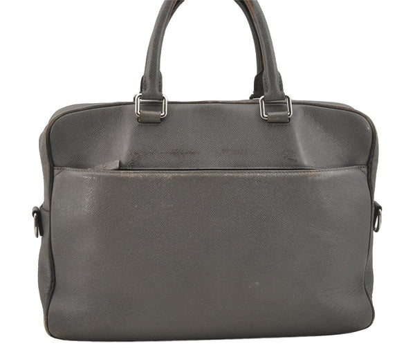 Auth Louis Vuitton Taiga Porte Documents Business Briefcase M32711 Gray 8756I