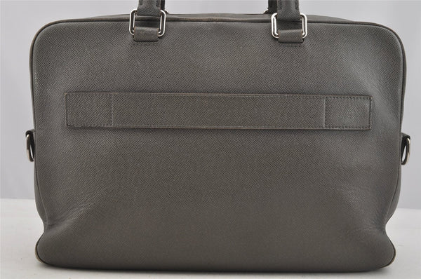 Auth Louis Vuitton Taiga Porte Documents Business Briefcase M32711 Gray 8756I