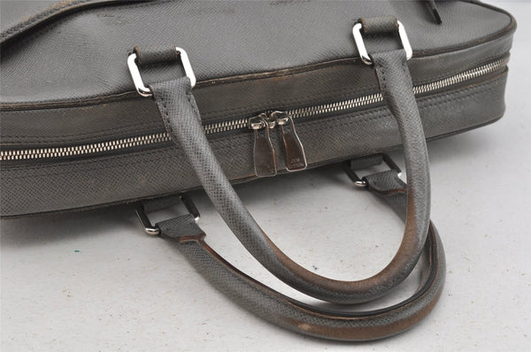 Auth Louis Vuitton Taiga Porte Documents Business Briefcase M32711 Gray 8756I