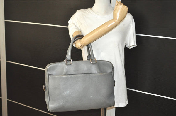 Auth Louis Vuitton Taiga Porte Documents Business Briefcase M32711 Gray 8756I