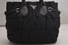 Authentic PRADA Vintage Nylon Tessuto Leather 2Way Shoulder Tote Bag Black 8756J