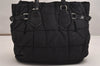 Authentic PRADA Vintage Nylon Tessuto Leather 2Way Shoulder Tote Bag Black 8756J