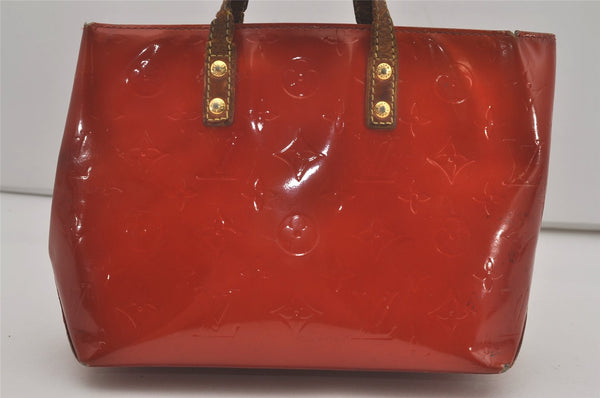 Authentic Louis Vuitton Vernis Reade PM Hand Bag Red M91088 LV Junk 8757I