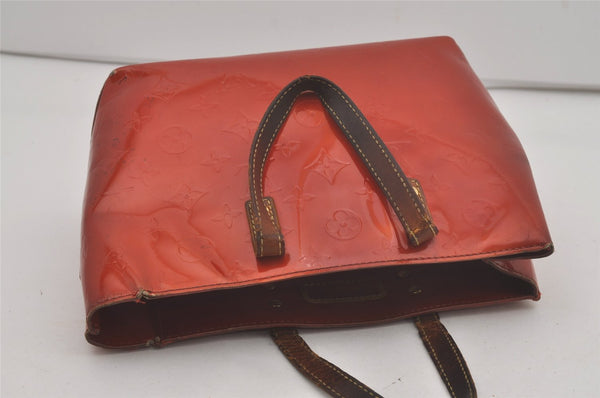 Authentic Louis Vuitton Vernis Reade PM Hand Bag Red M91088 LV Junk 8757I