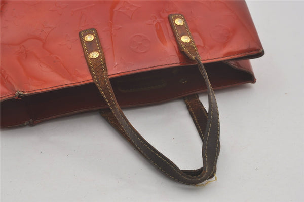 Authentic Louis Vuitton Vernis Reade PM Hand Bag Red M91088 LV Junk 8757I