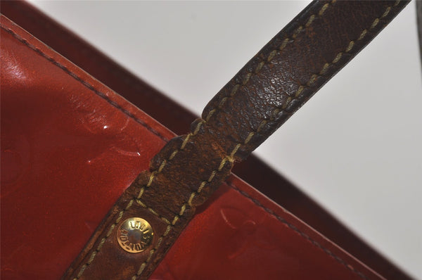 Authentic Louis Vuitton Vernis Reade PM Hand Bag Red M91088 LV Junk 8757I