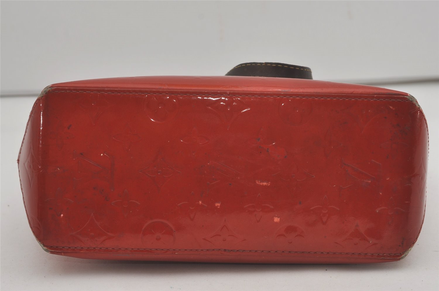 Authentic Louis Vuitton Vernis Reade PM Hand Bag Red M91088 LV Junk 8757I