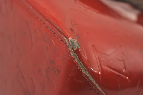 Authentic Louis Vuitton Vernis Reade PM Hand Bag Red M91088 LV Junk 8757I