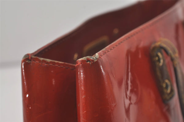 Authentic Louis Vuitton Vernis Reade PM Hand Bag Red M91088 LV Junk 8757I