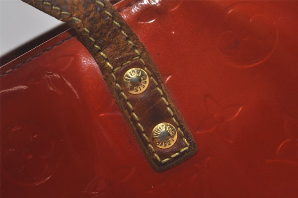 Authentic Louis Vuitton Vernis Reade PM Hand Bag Red M91088 LV Junk 8757I