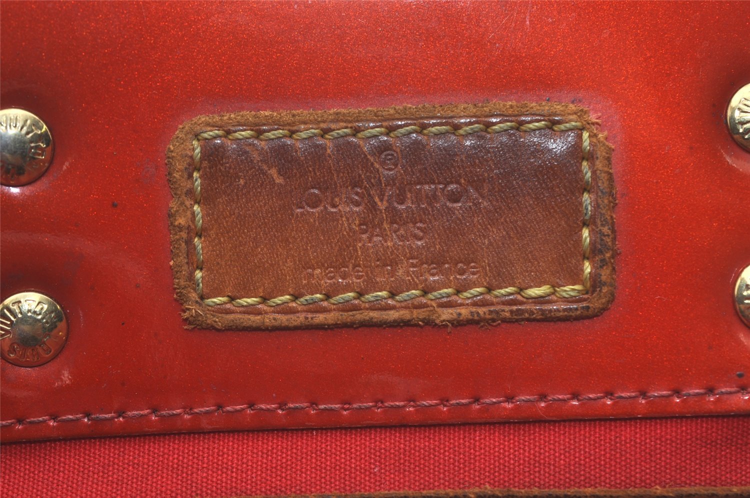 Authentic Louis Vuitton Vernis Reade PM Hand Bag Red M91088 LV Junk 8757I