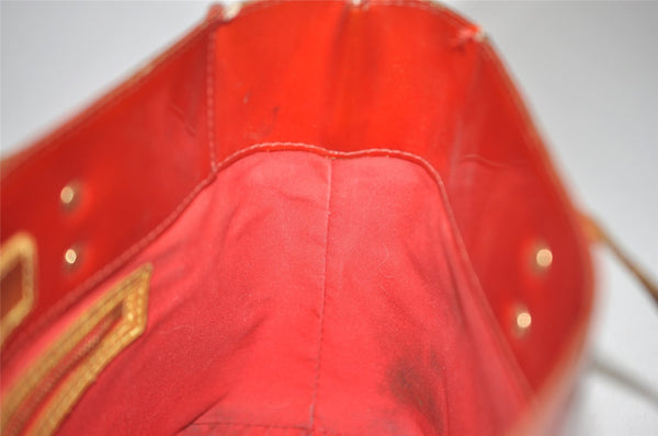Authentic Louis Vuitton Vernis Reade PM Hand Bag Red M91088 LV Junk 8757I