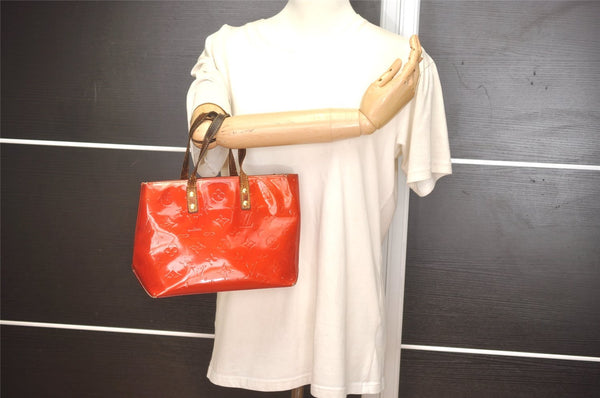 Authentic Louis Vuitton Vernis Reade PM Hand Bag Red M91088 LV Junk 8757I