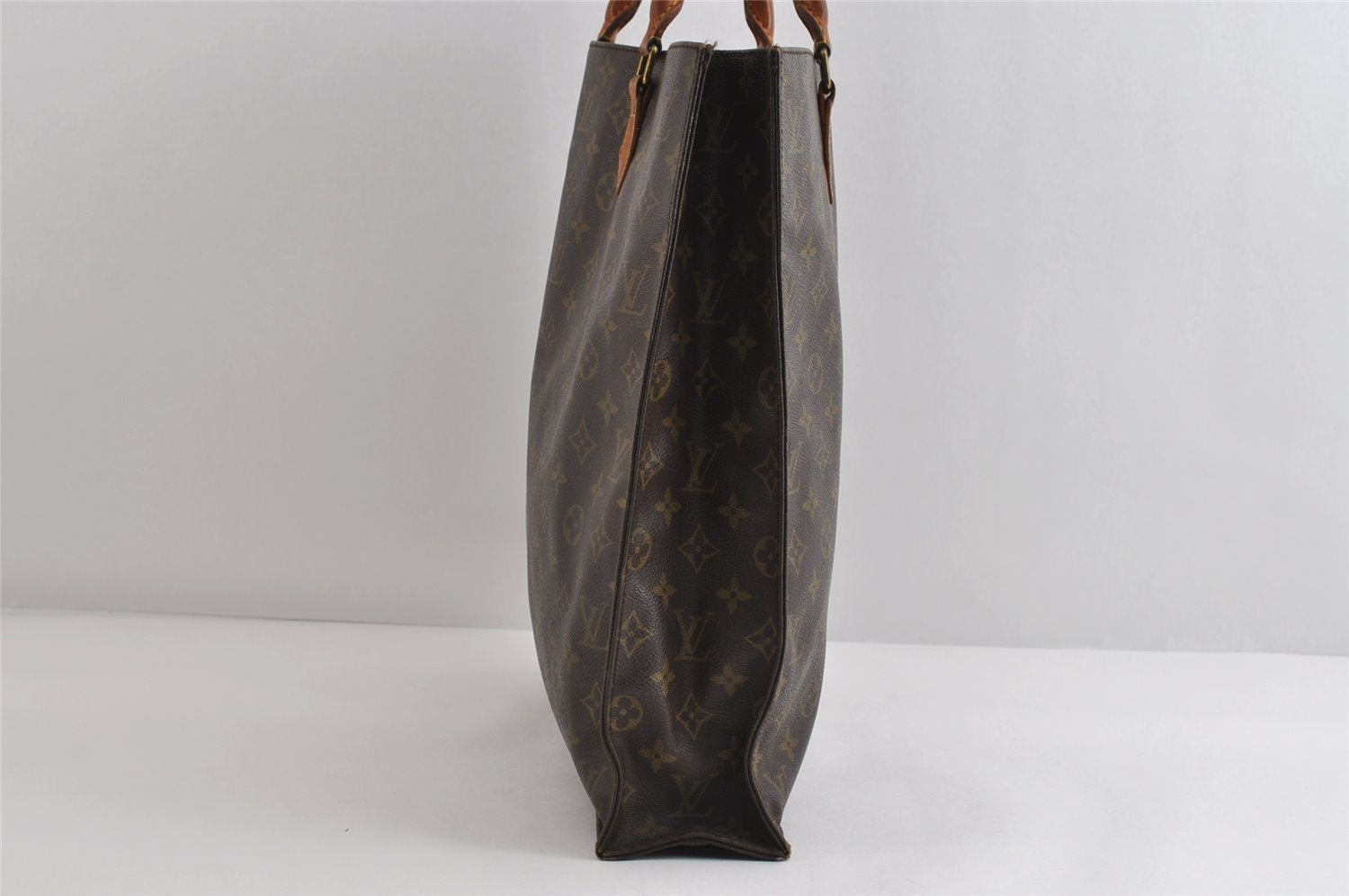 Authentic Louis Vuitton Monogram Sac Plat Hand Tote Bag M51140 LV 8758I