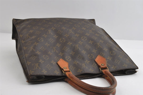 Authentic Louis Vuitton Monogram Sac Plat Hand Tote Bag M51140 LV 8758I