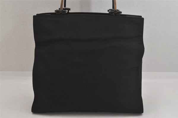 Authentic GUCCI Vintage Hand Bag Purse Nylon 0021025 Black 8758M